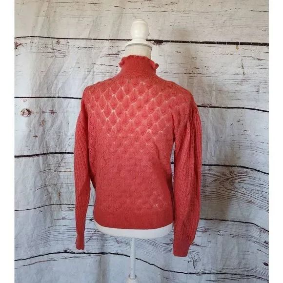 Anthropologie Knitted & Knotted Wool Blend Puffed Turtleneck Sweater Size XS - Picture 4 of 8